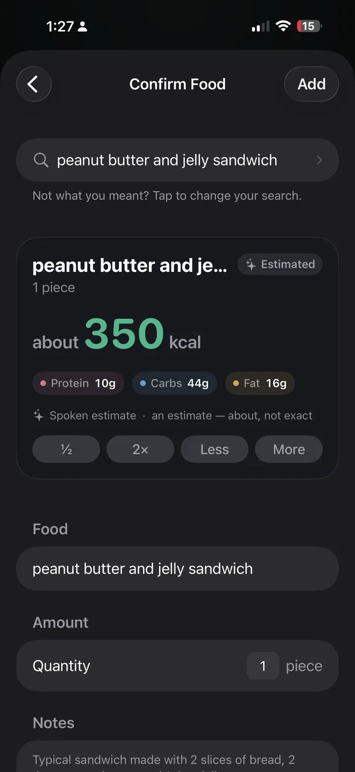 The Last Calorie Tracker screenshot