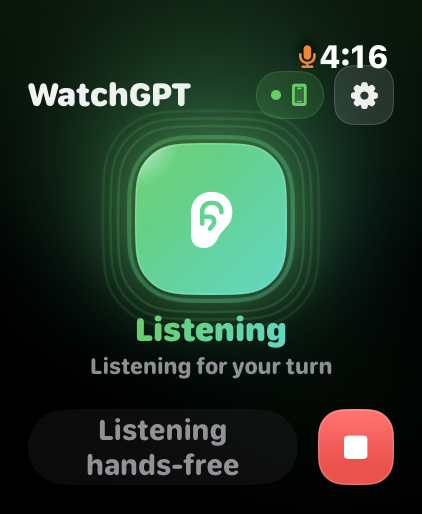 WatchGPT Apple Watch screenshot