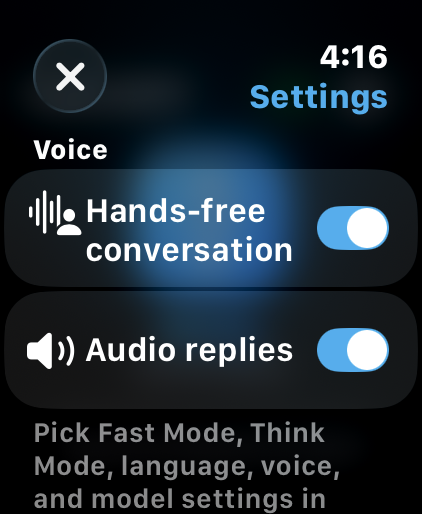 WatchGPT Apple Watch screenshot